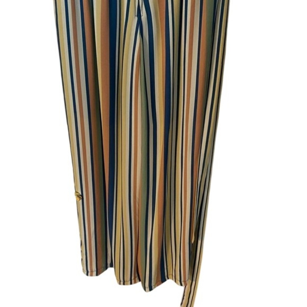 Paige & Sky Romper Jumpsuit Striped V Neck Ruffle Sleeve Wide Leg‎ - Picture 6 of 6